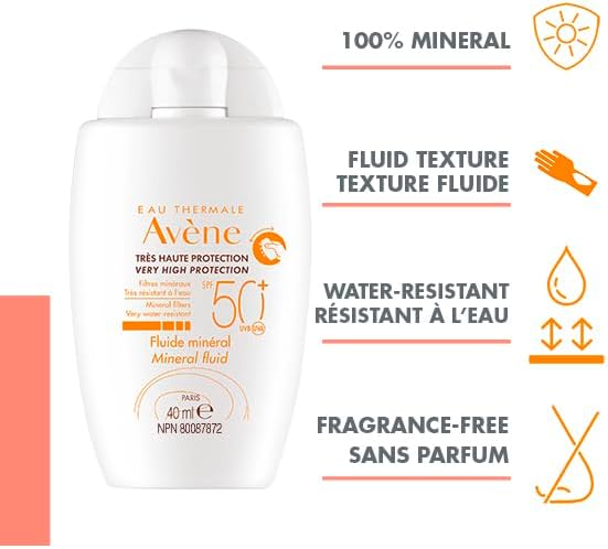 EAU THERMALE Avene TRES HAUTE PROTECTION VERY HIGH PROTECTION (Fluide Mineral) UVA SPF 50+